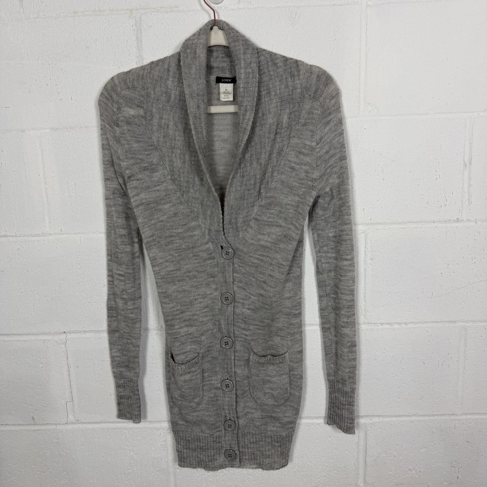 J Crew Womens Cardigan SZ XS Alpaca Wool Shawl Collar Y2K‎ (09) Preppy Academia